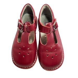 L’Amour Joy Classic Red Leather T-Strap Size 12 Mary Jane Kids Shoes